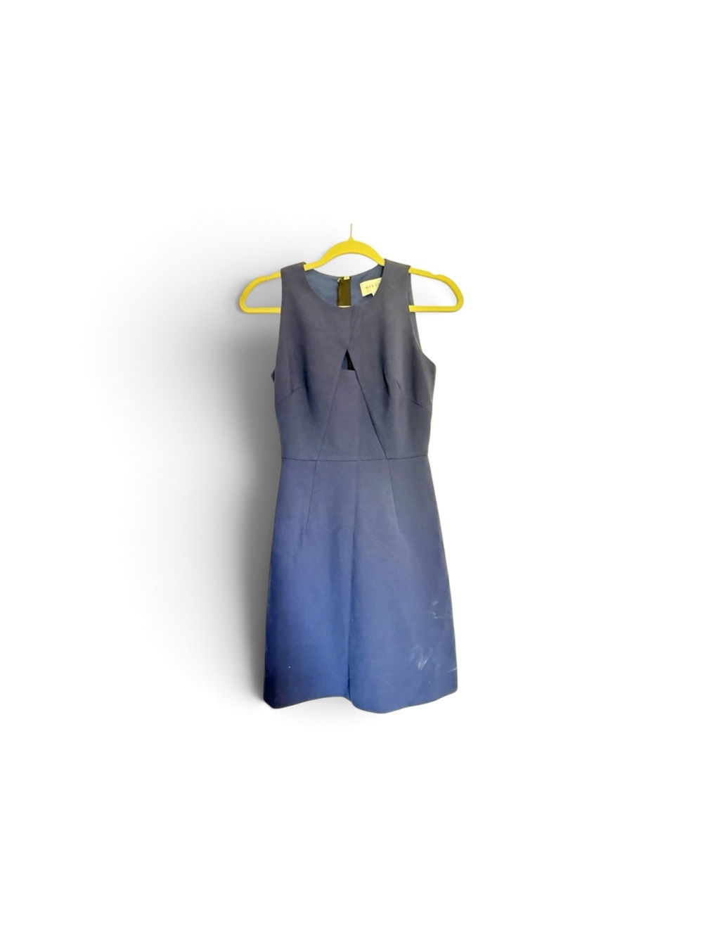 Milly Navy Sleeveless Sheath Dress with Front Notch